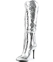 Schutz Maryana Metallic Leather Tall Boots