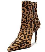 Schutz Mikki Casual Leopard Print Hair Calf Booties