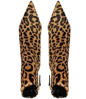 Schutz Mikki Casual Leopard Print Hair Calf Booties