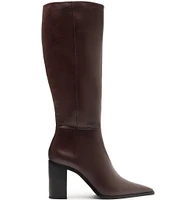 Schutz Mikki Up Leather Block Heel Tall Boots