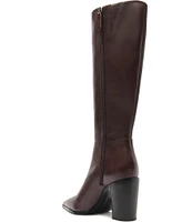 Schutz Mikki Up Leather Block Heel Tall Boots