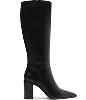 Schutz Mikki Up Leather Block Heel Tall Boots