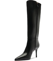 Schutz Mikki Up Leather Stiletto Tall Boots