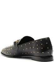 Schutz Morgan Leather Studded Loafers