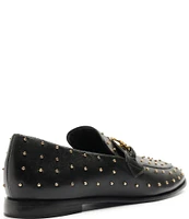 Schutz Morgan Leather Studded Loafers