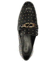 Schutz Morgan Leather Studded Loafers