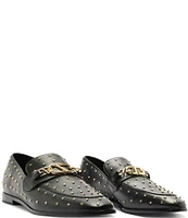 Schutz Morgan Leather Studded Loafers