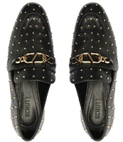 Schutz Morgan Leather Studded Loafers