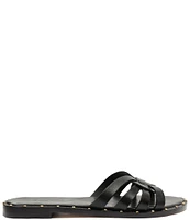 Schutz Phoenix Flat Leather Slide Sandals