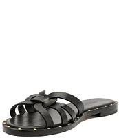 Schutz Phoenix Flat Leather Slide Sandals