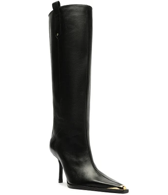 Schutz Raffaela Up Leather Cap Toe Boots