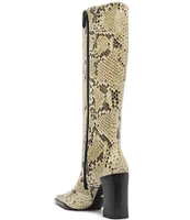 Schutz Raffaela Up Snake Print Leather Tall Boots