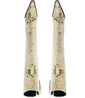 Schutz Raffaela Up Snake Print Leather Tall Boots