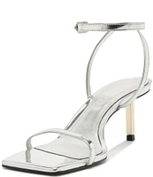 Schutz Sam Mid Metallic Leather Dress Sandals