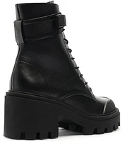 Schutz Sarah Leather Lugged Platform Combat Booties