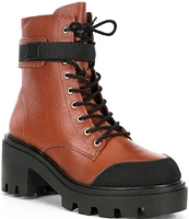 Schutz Sarah Leather Platform Combat Boots