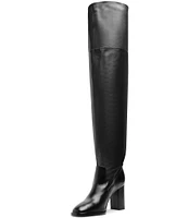 Schutz Terrance Block Leather Over The Knee Boots