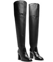 Schutz Terrance Block Leather Over The Knee Boots