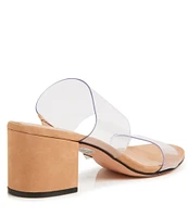 Schutz Victorie Clear Block Heel Dress Slides