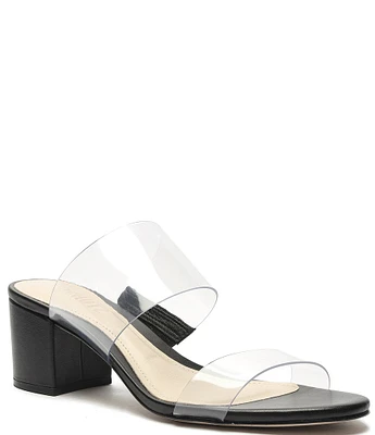 Schutz Victorie Clear Vinyl Block Heel Dress Sandals