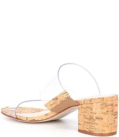 Schutz Victorie Clear Vinyl Cork Block Heel Sandals