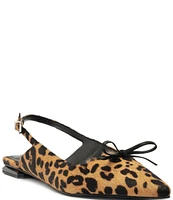 Schutz Violetta Sculpt Leopard Print Hair Calf Slingback Flats