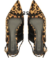 Schutz Violetta Sculpt Leopard Print Hair Calf Slingback Flats