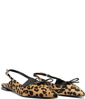 Schutz Violetta Sculpt Leopard Print Hair Calf Slingback Flats