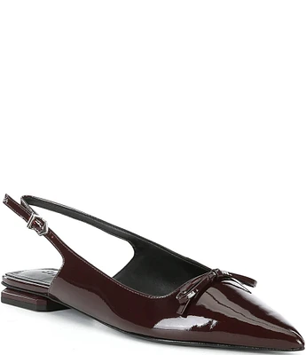 Schutz Violetta Sculpt Patent Leather Slingback Flats