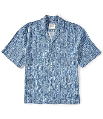 Scotch & Soda Allover Print Short Sleeve Woven Camp Shirt