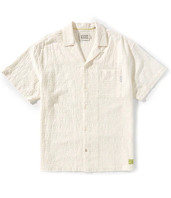 Scotch & Soda Cross Stitch Jacquard Short Sleeve Woven Shirt