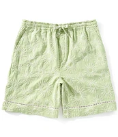 Scotch & Soda Embroidered Linen Blend 7#double; Inseam Shorts