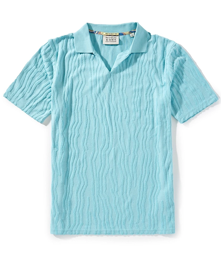Scotch & Soda Jacquard Short Sleeve Woven Camp Shirt