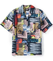 Scotch & Soda Relaxed-Fit Art Collage Print Short Sleeve Woven Shirt