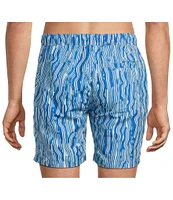 Scotch & Soda Stripe Print 6#double; Inseam Swim Trunks