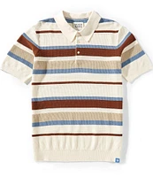 Scotch & Soda Stripe Structure Knitted Short Sleeve Polo Shirt