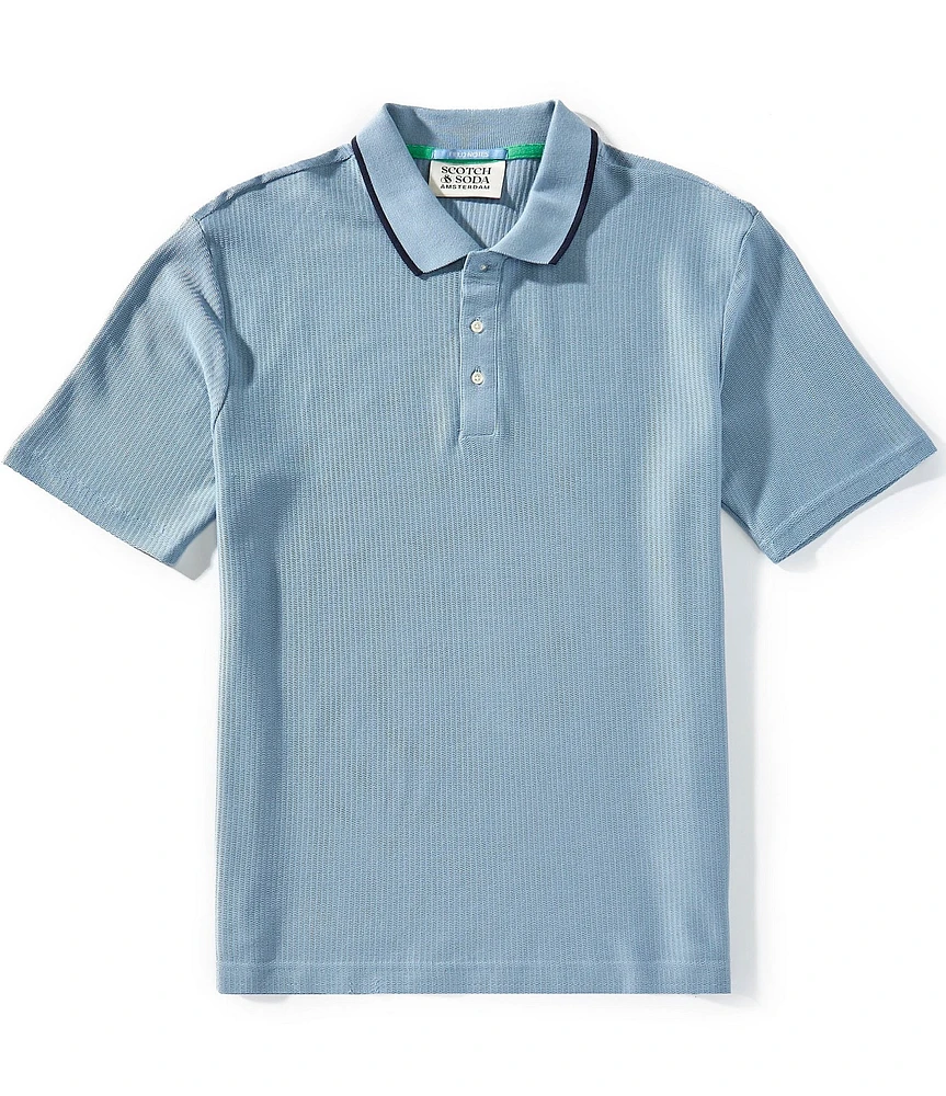 Scotch & Soda Structured Relaxed Fit Short Sleeve Polo Shirt
