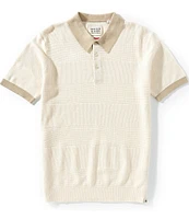 Scotch & Soda Two Toned Structured Knitted Short Sleeve Polo Shirt