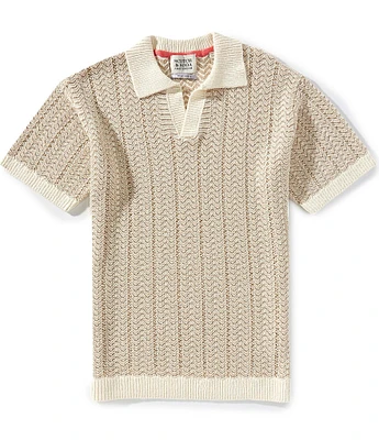 Scotch & Soda Waffle Stich Short Sleeve V-Neck Polo Shirt