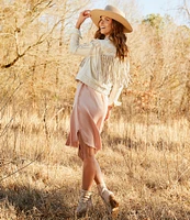 Scully Embroidered and Fringe Detailed Western Denim Jean Statement Jacket