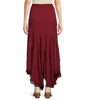 Scully Embroidered Handkerchief Hem Maxi Skirt