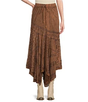 Scully Embroidered Handkerchief Hem Maxi Skirt