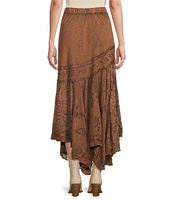 Scully Embroidered Handkerchief Hem Maxi Skirt