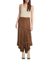 Scully Embroidered Handkerchief Hem Maxi Skirt