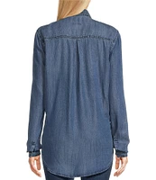 Scully Fringe Button Front Chambray Shirt