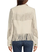Scully Genuine Leather Fringe Button Front Jacket