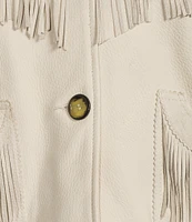 Scully Genuine Leather Fringe Button Front Jacket