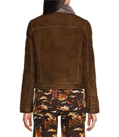 Scully Leather Faux Fur Collar Long Sleeve Jacket