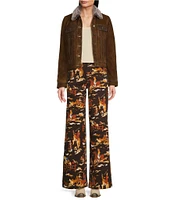 Scully Leather Faux Fur Collar Long Sleeve Jacket