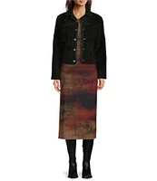 Scully Suede Leather Whipstitch Collar Fringe Jacket